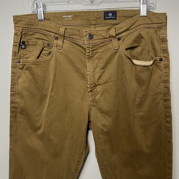 AG Adriano Goldschmied Brown Check Pants Men's Sz 34x32 - Picture 3 of 9